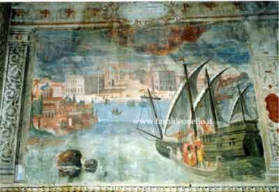 Affresco raffigurante la costruzione a Venezia di un tempio in suo onore.